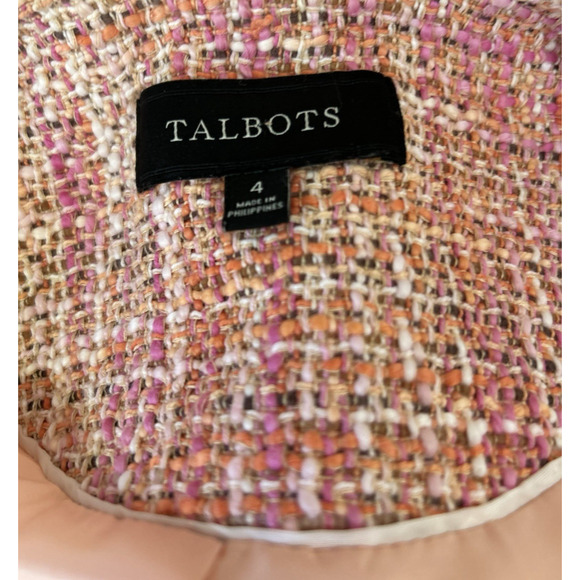 Vintage Talbots Pink Tweed Knit Blazer Jacket Size 4 Preppy Classic Career Twee - Picture 3 of 10